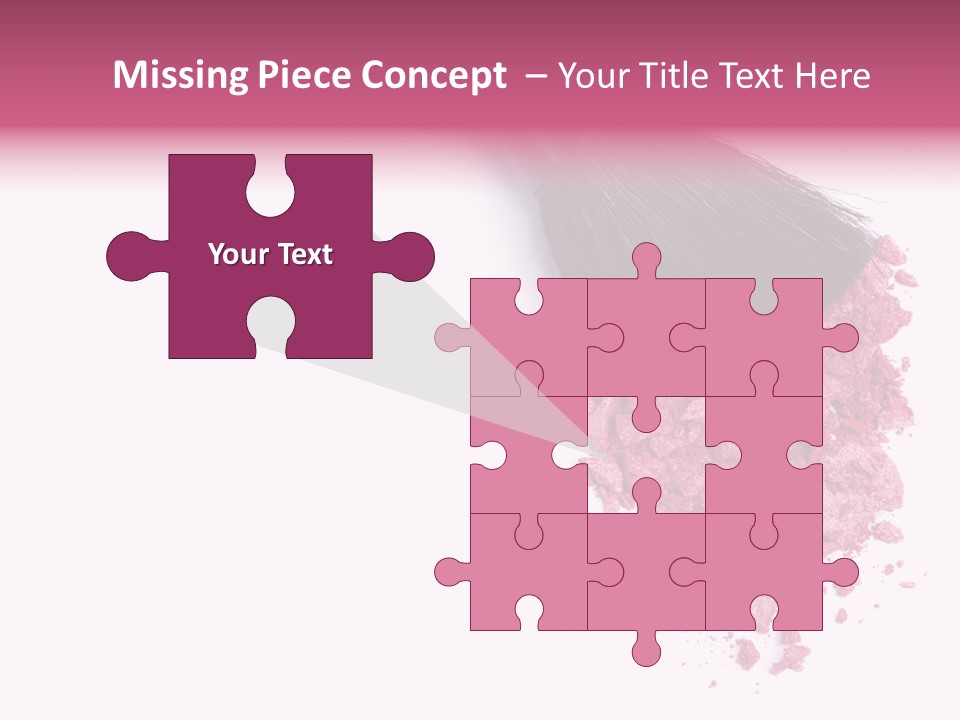 A Pink Makeup Brush On A White Background PowerPoint Template