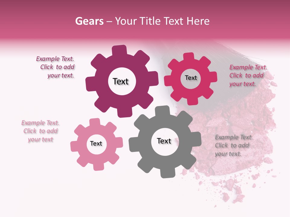 A Pink Makeup Brush On A White Background PowerPoint Template