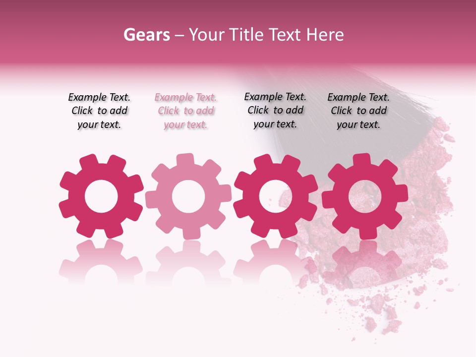 A Pink Makeup Brush On A White Background PowerPoint Template