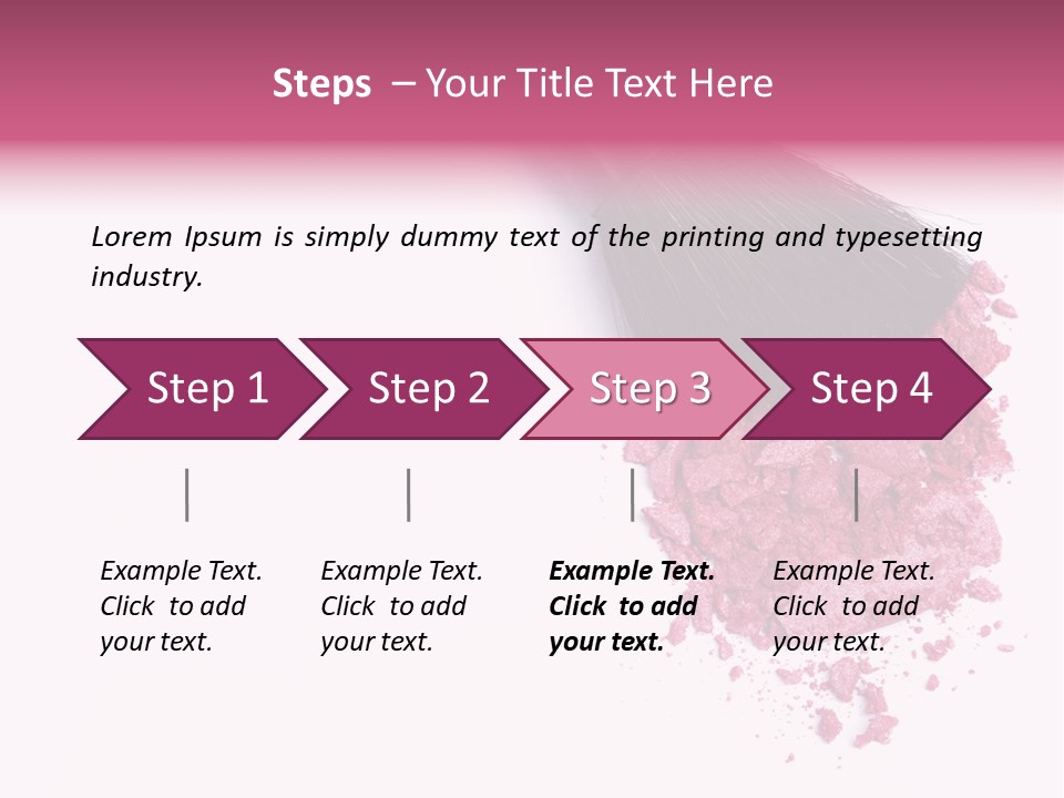 A Pink Makeup Brush On A White Background PowerPoint Template