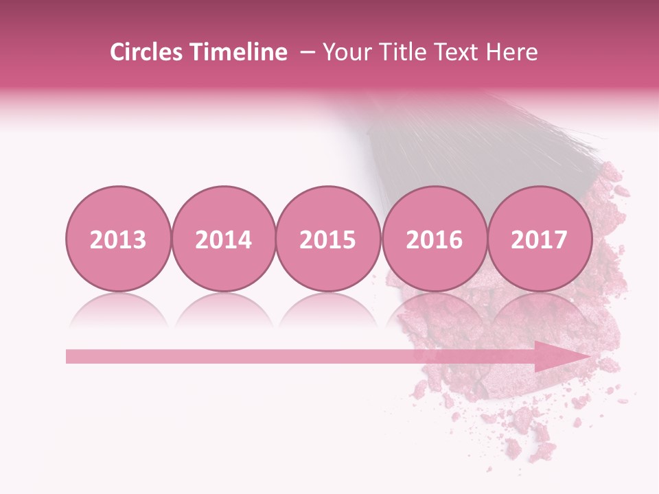 A Pink Makeup Brush On A White Background PowerPoint Template