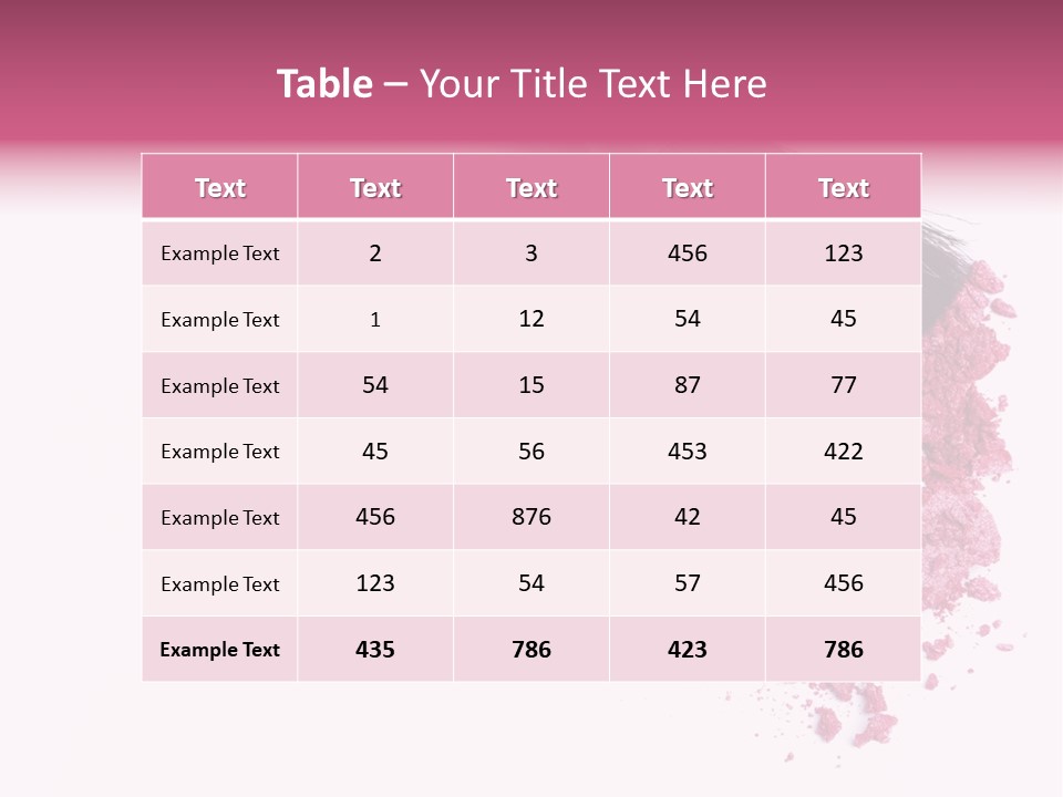 A Pink Makeup Brush On A White Background PowerPoint Template