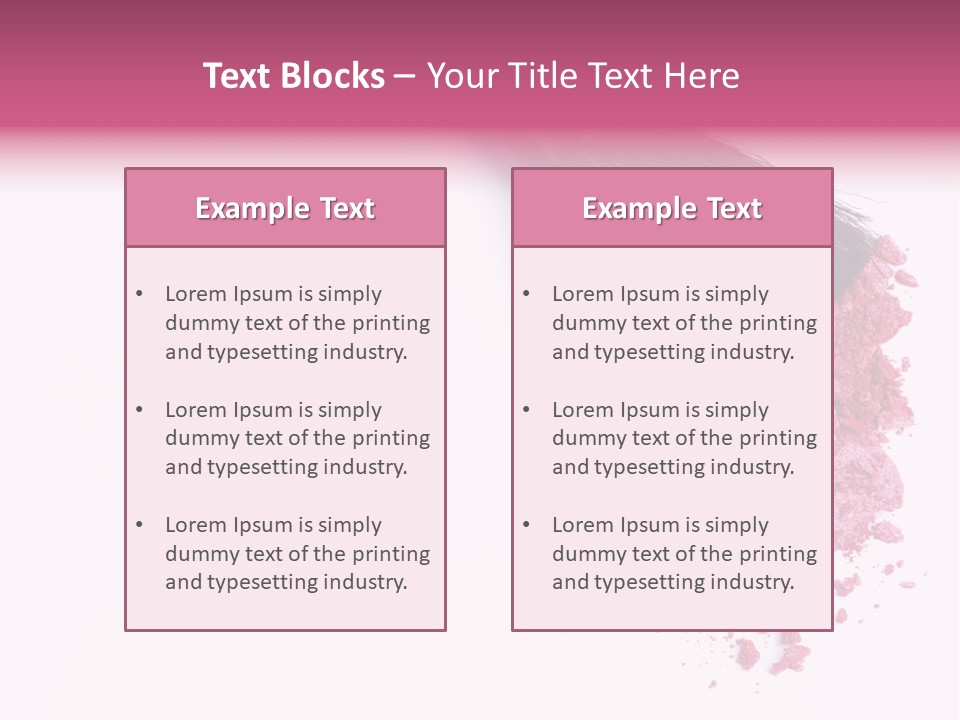 A Pink Makeup Brush On A White Background PowerPoint Template