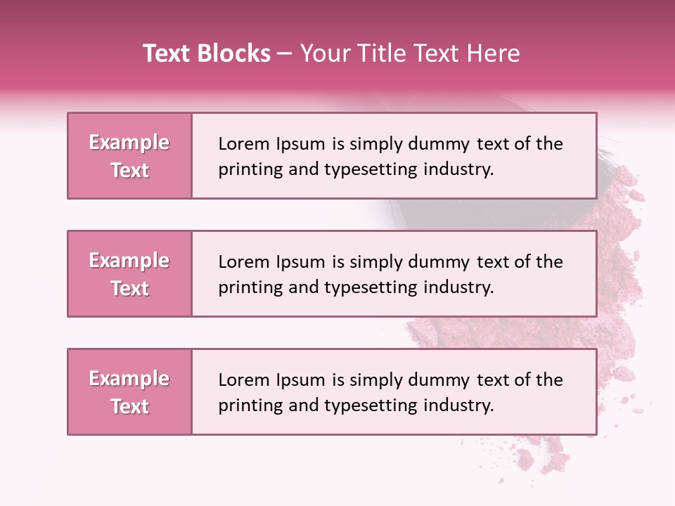 A Pink Makeup Brush On A White Background PowerPoint Template