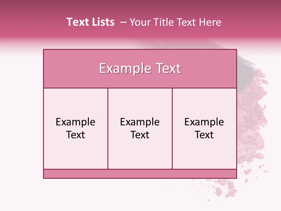 A Pink Makeup Brush On A White Background PowerPoint Template