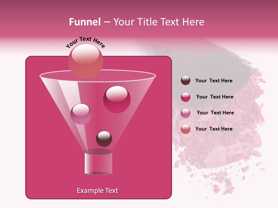 A Pink Makeup Brush On A White Background PowerPoint Template