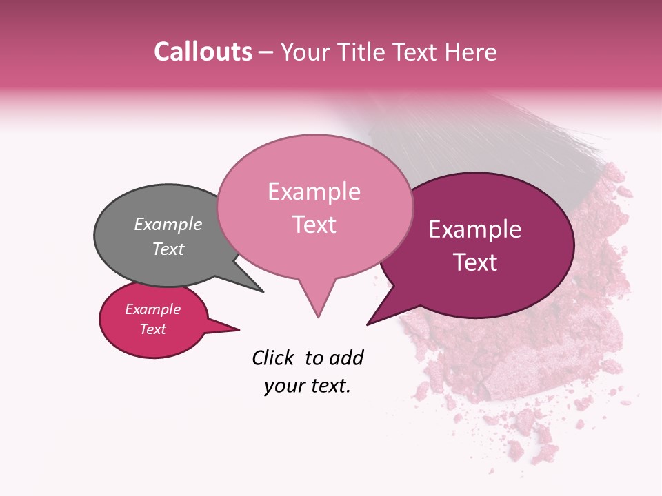 A Pink Makeup Brush On A White Background PowerPoint Template