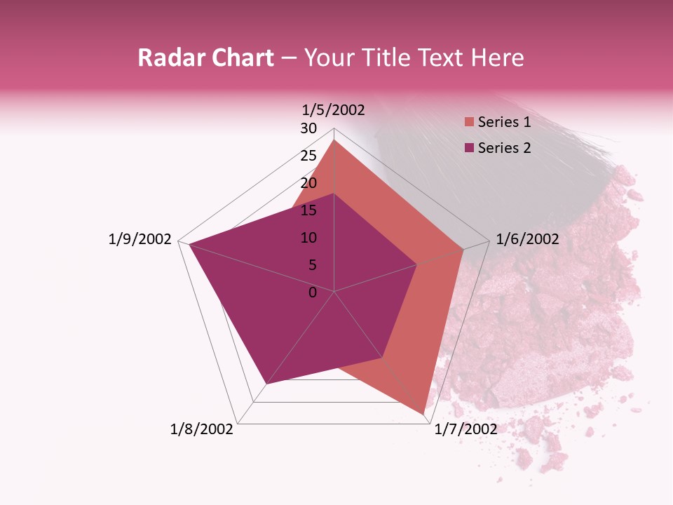 A Pink Makeup Brush On A White Background PowerPoint Template