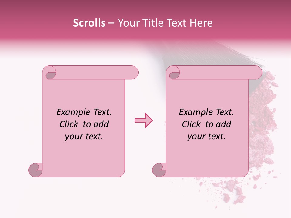 A Pink Makeup Brush On A White Background PowerPoint Template