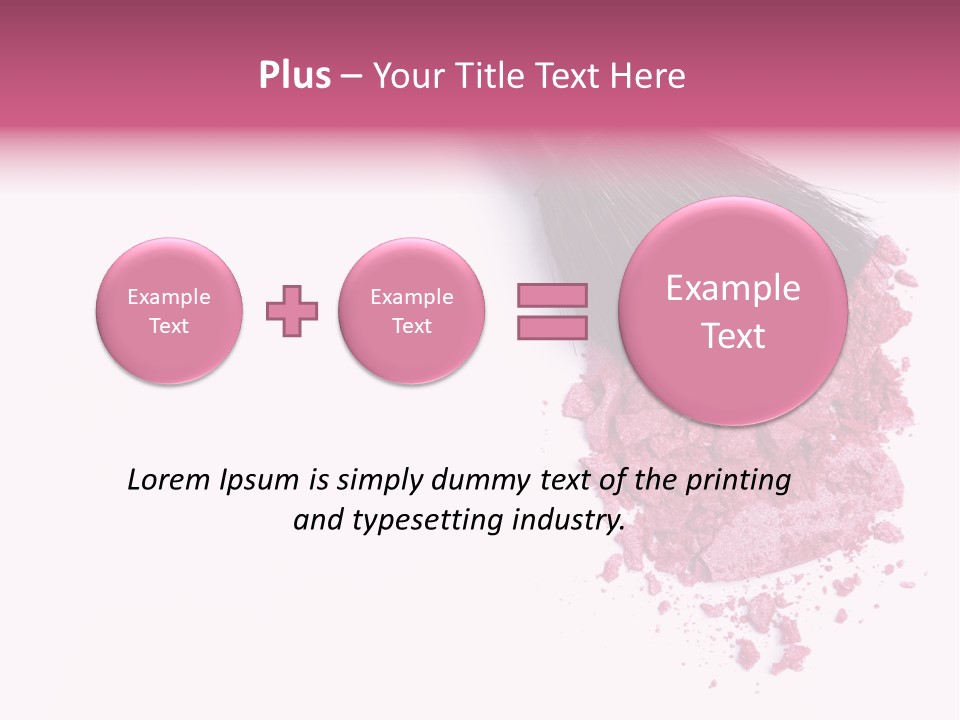 A Pink Makeup Brush On A White Background PowerPoint Template