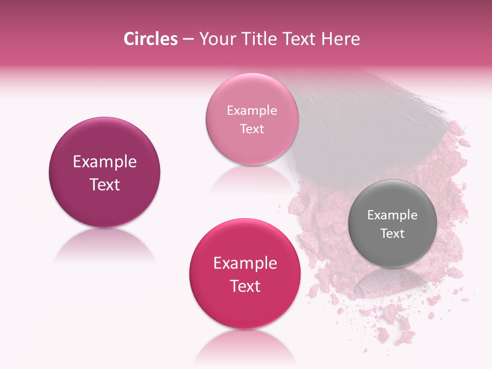 A Pink Makeup Brush On A White Background PowerPoint Template