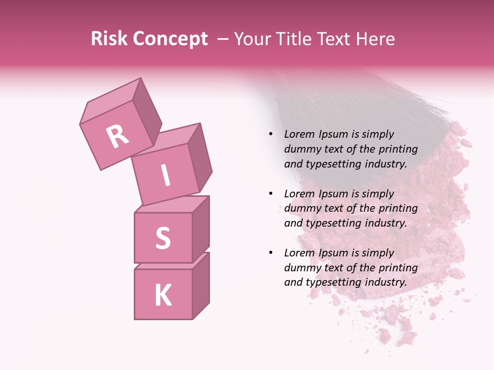 A Pink Makeup Brush On A White Background PowerPoint Template