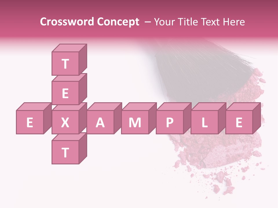 A Pink Makeup Brush On A White Background PowerPoint Template