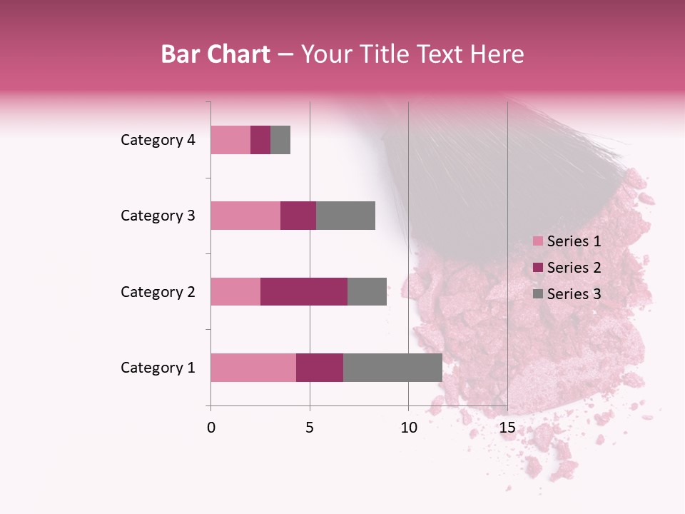 A Pink Makeup Brush On A White Background PowerPoint Template