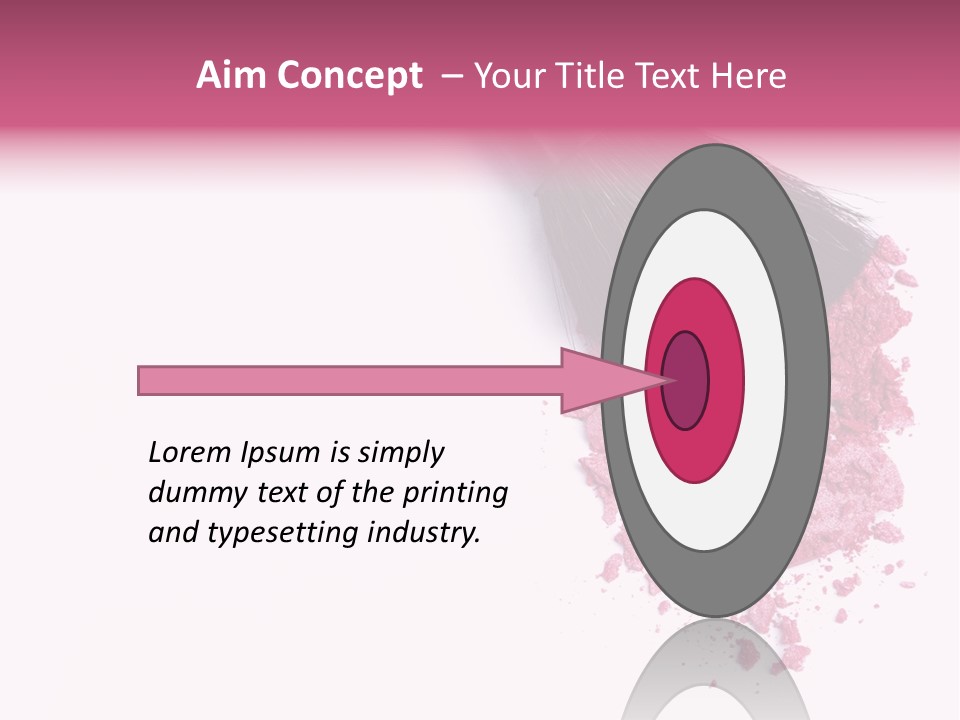 A Pink Makeup Brush On A White Background PowerPoint Template
