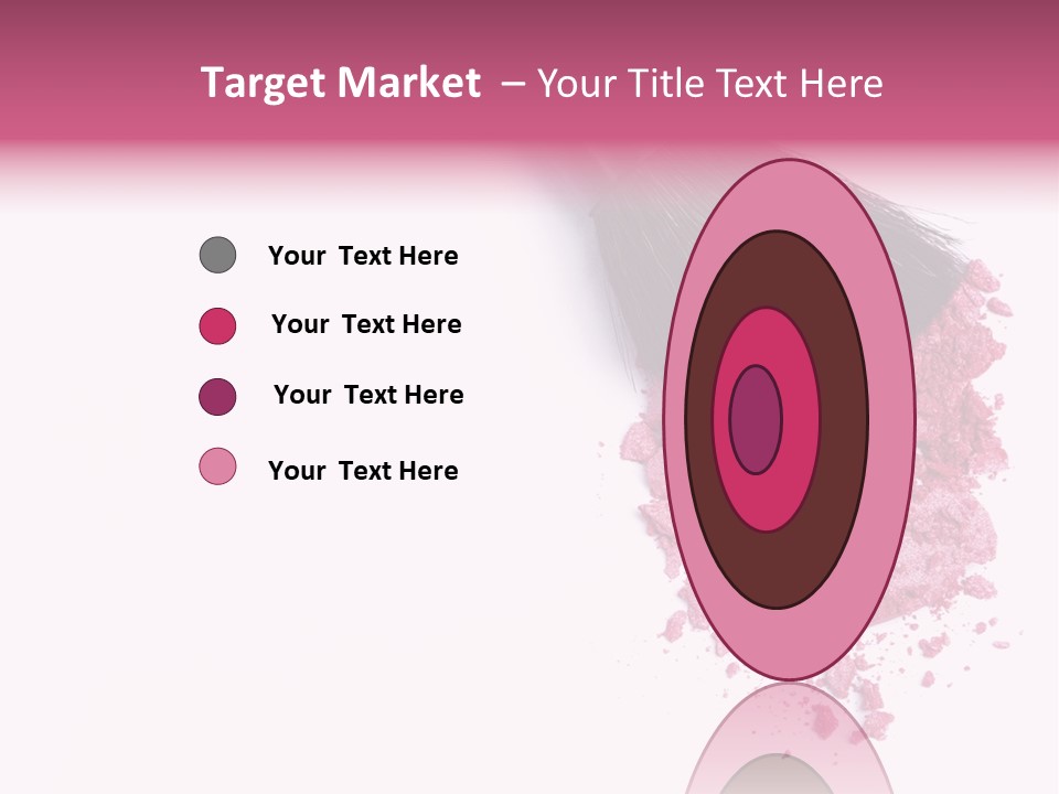 A Pink Makeup Brush On A White Background PowerPoint Template
