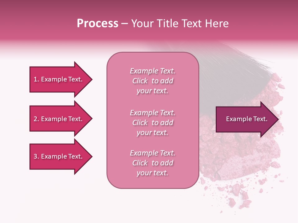 A Pink Makeup Brush On A White Background PowerPoint Template