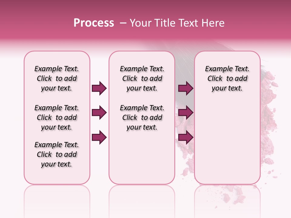 A Pink Makeup Brush On A White Background PowerPoint Template