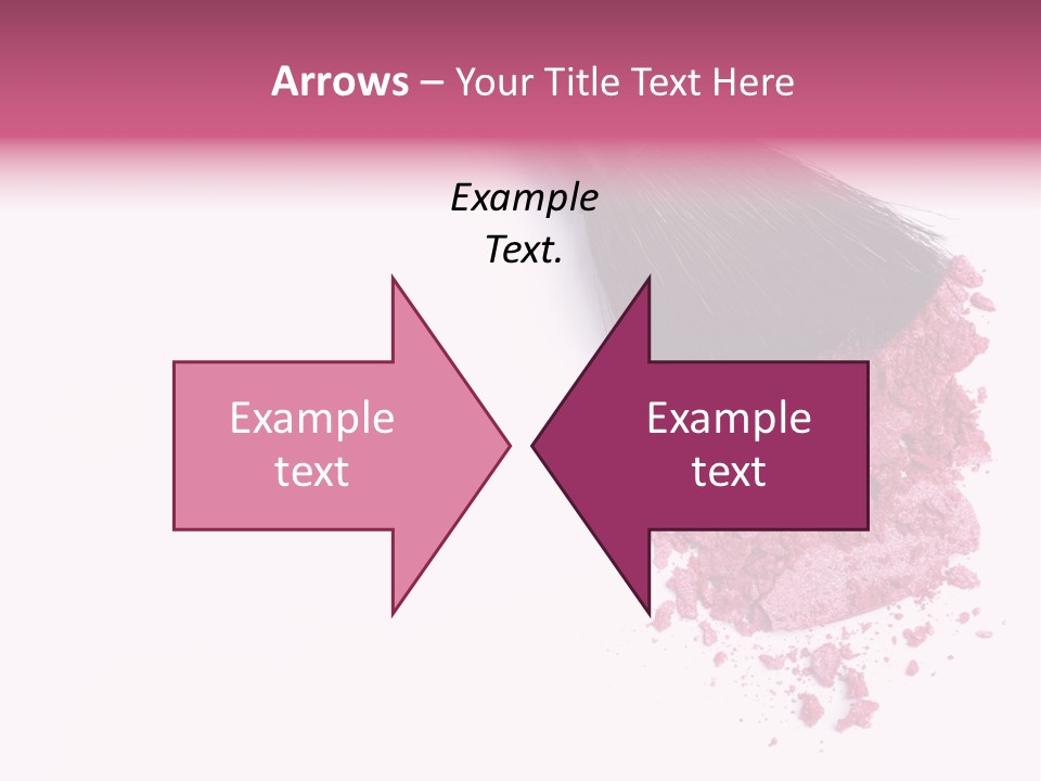 A Pink Makeup Brush On A White Background PowerPoint Template