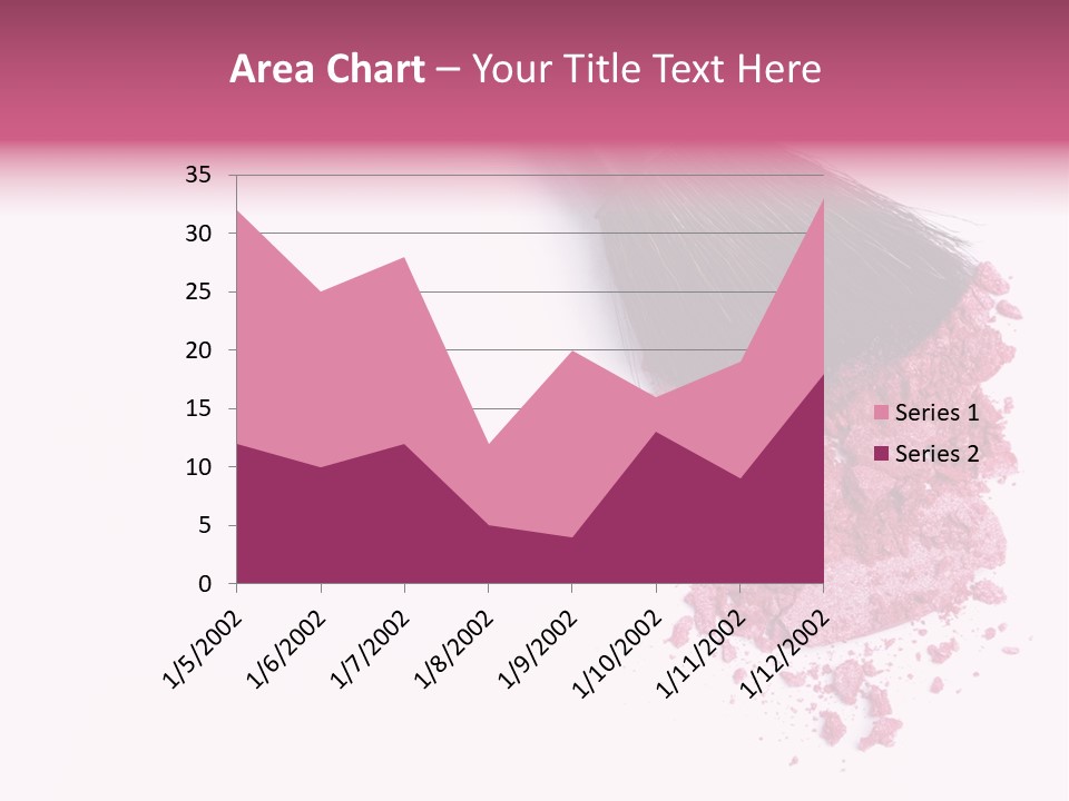 A Pink Makeup Brush On A White Background PowerPoint Template