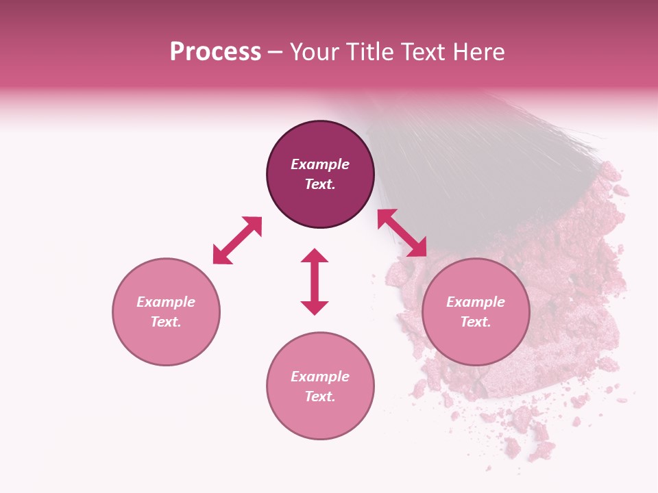 A Pink Makeup Brush On A White Background PowerPoint Template