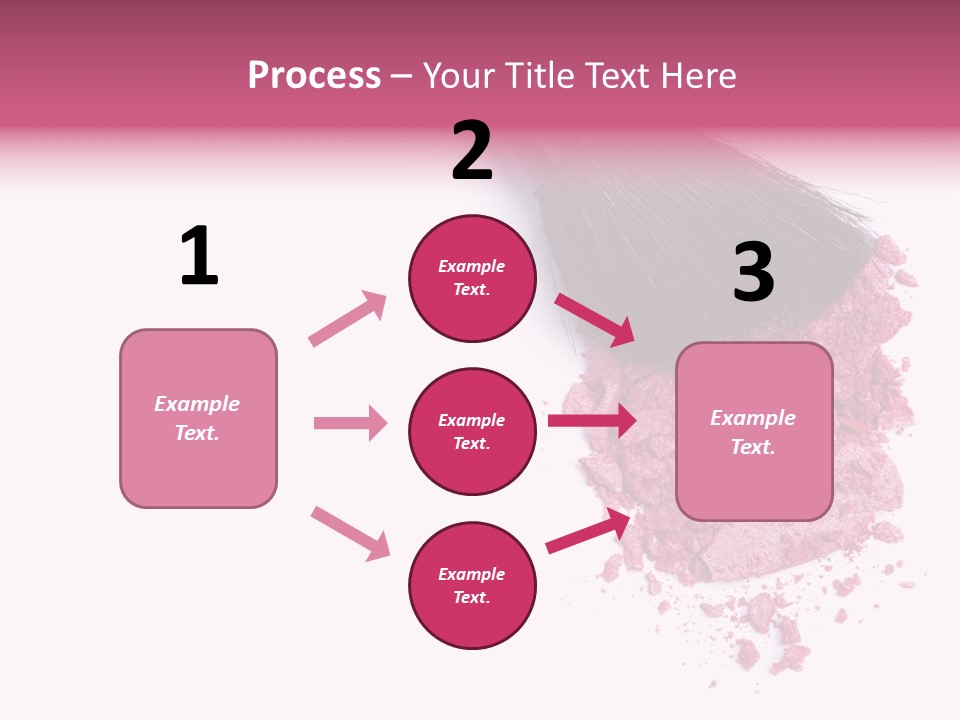 A Pink Makeup Brush On A White Background PowerPoint Template