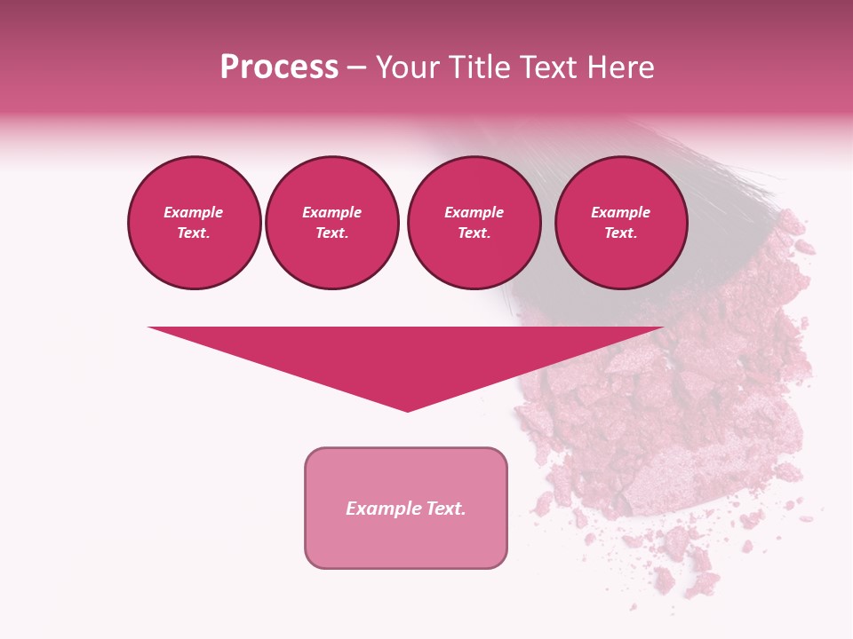 A Pink Makeup Brush On A White Background PowerPoint Template