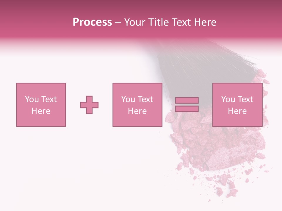 A Pink Makeup Brush On A White Background PowerPoint Template