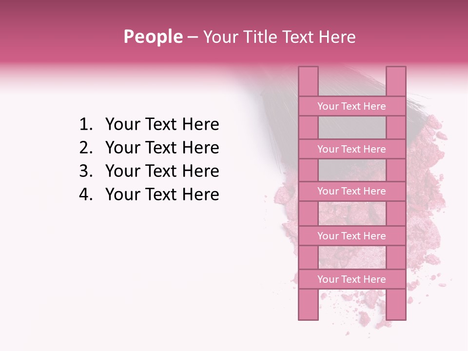 A Pink Makeup Brush On A White Background PowerPoint Template