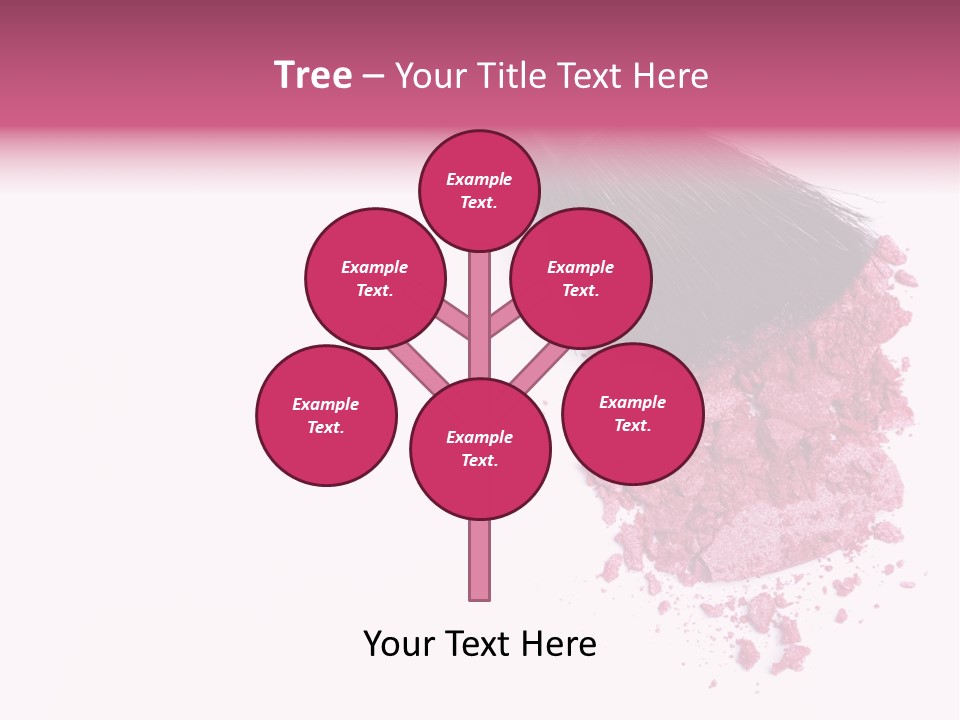 A Pink Makeup Brush On A White Background PowerPoint Template