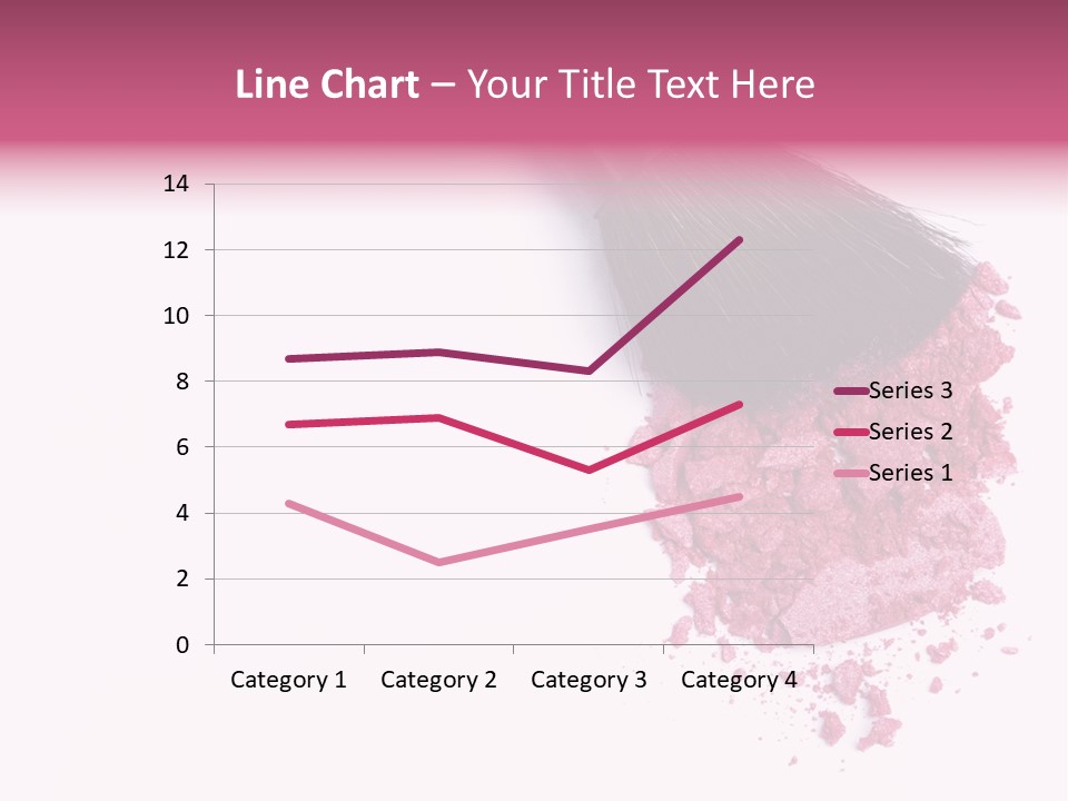 A Pink Makeup Brush On A White Background PowerPoint Template