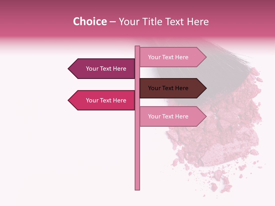 A Pink Makeup Brush On A White Background PowerPoint Template