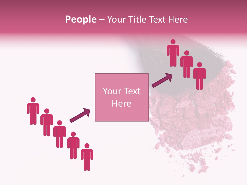 A Pink Makeup Brush On A White Background PowerPoint Template
