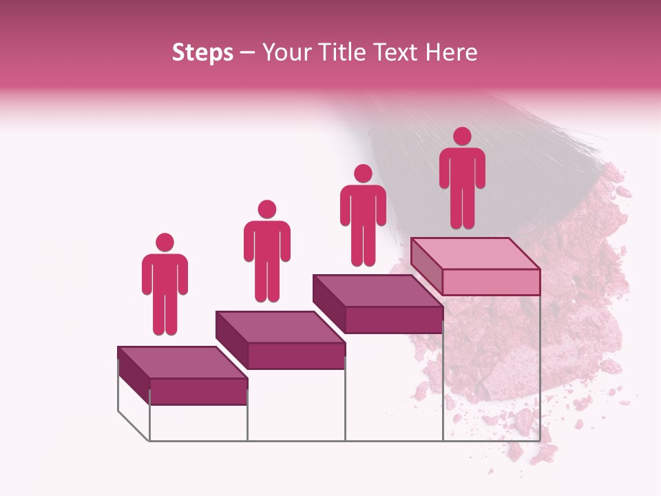 A Pink Makeup Brush On A White Background PowerPoint Template