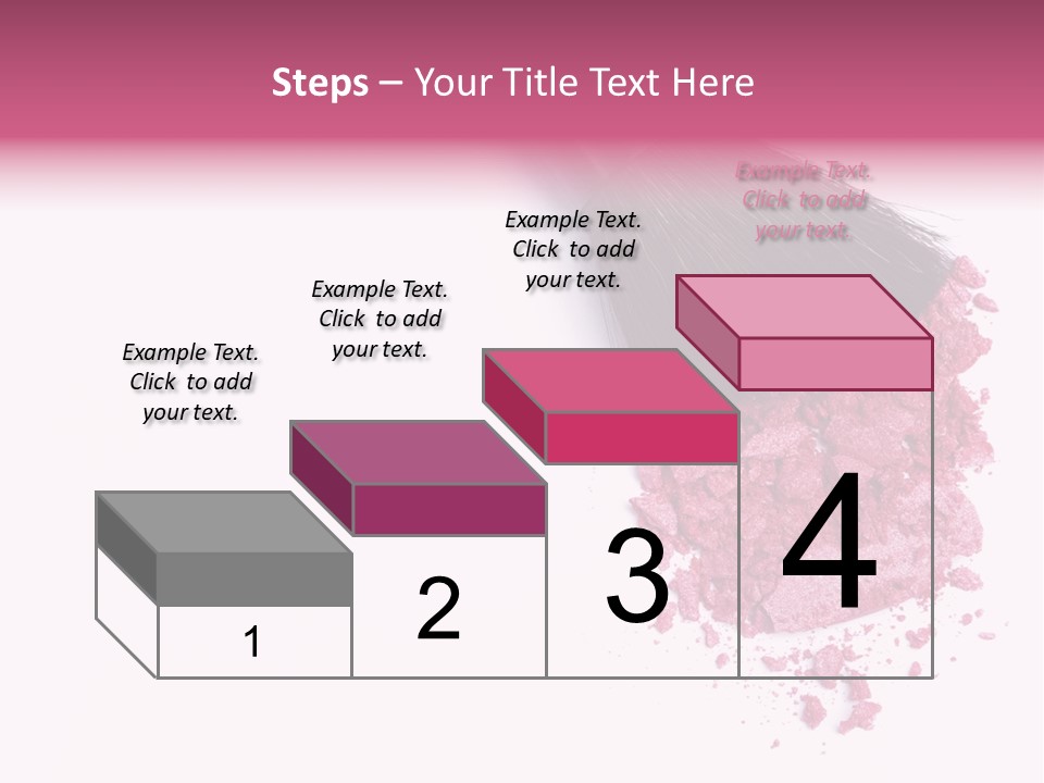 A Pink Makeup Brush On A White Background PowerPoint Template