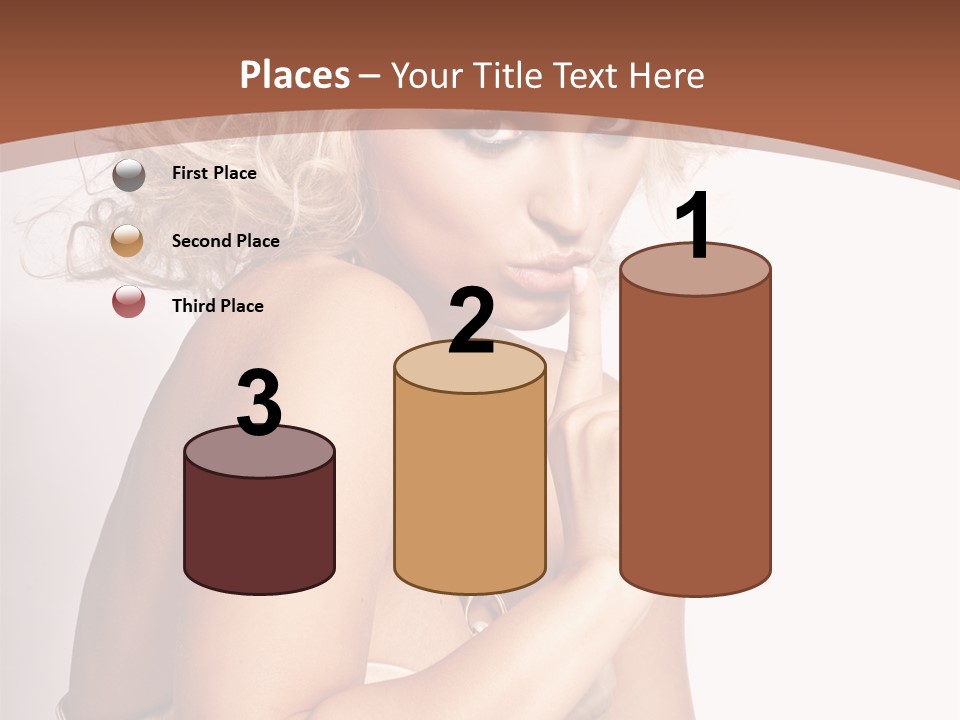 A Woman With Blond Hair Sitting At A Table PowerPoint Template