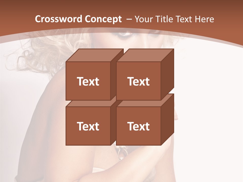 A Woman With Blond Hair Sitting At A Table PowerPoint Template