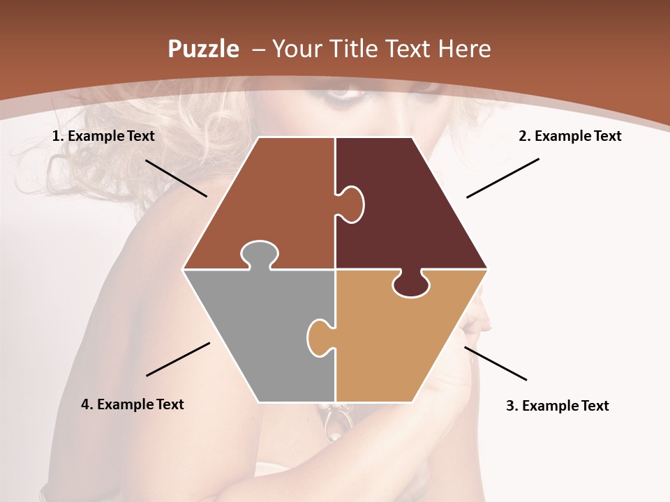 A Woman With Blond Hair Sitting At A Table PowerPoint Template