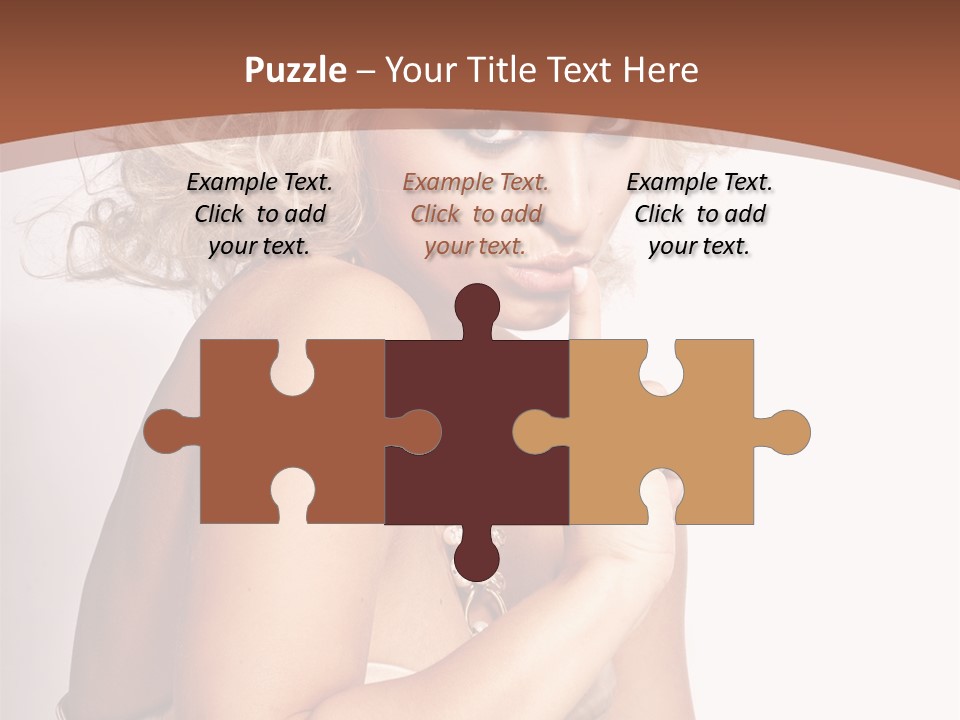 A Woman With Blond Hair Sitting At A Table PowerPoint Template