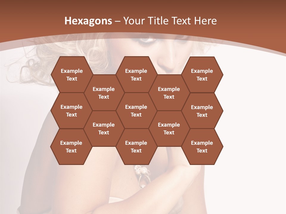 A Woman With Blond Hair Sitting At A Table PowerPoint Template