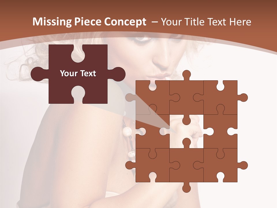 A Woman With Blond Hair Sitting At A Table PowerPoint Template