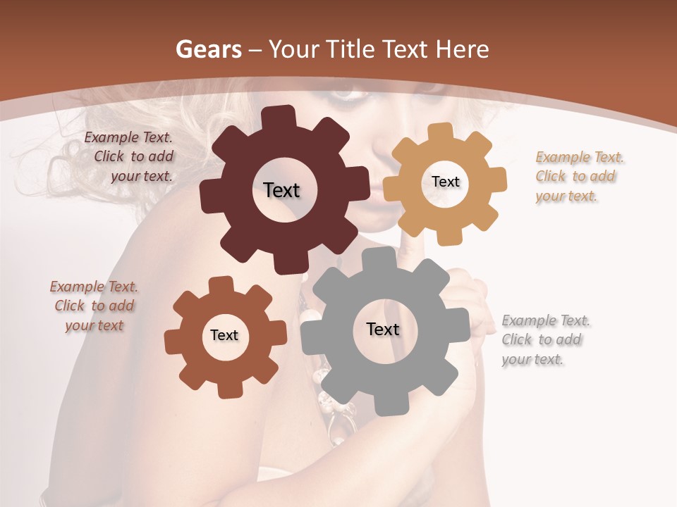 A Woman With Blond Hair Sitting At A Table PowerPoint Template