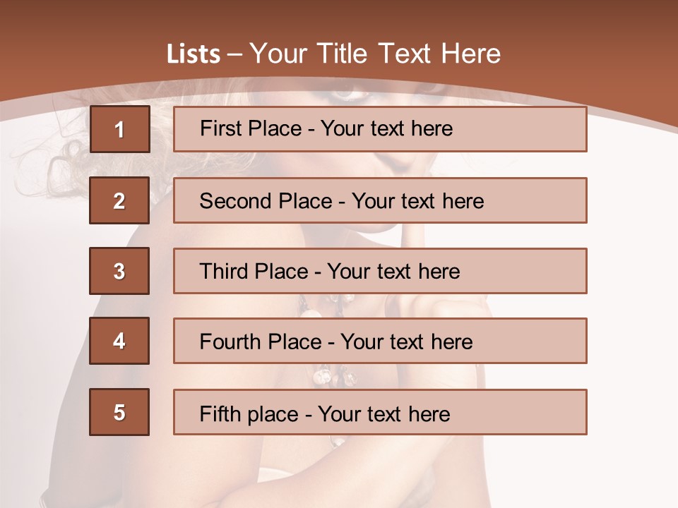 A Woman With Blond Hair Sitting At A Table PowerPoint Template