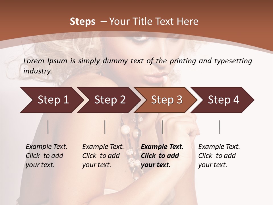 A Woman With Blond Hair Sitting At A Table PowerPoint Template