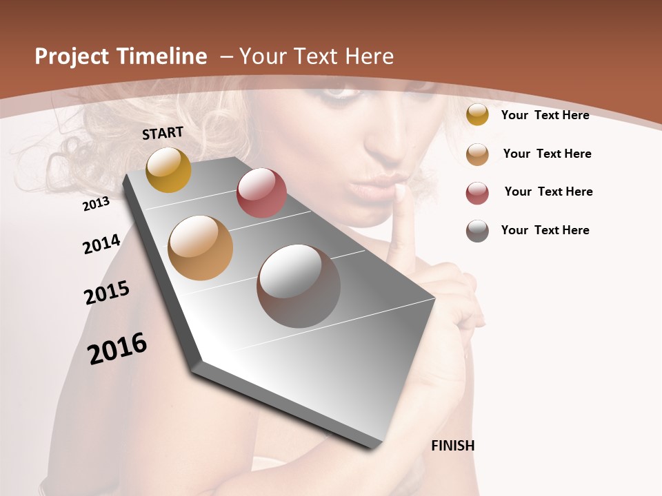 A Woman With Blond Hair Sitting At A Table PowerPoint Template