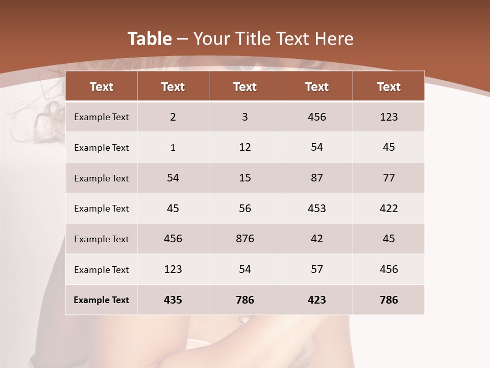 A Woman With Blond Hair Sitting At A Table PowerPoint Template