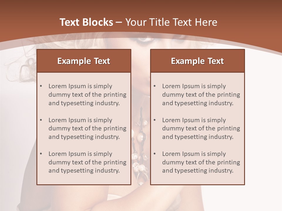 A Woman With Blond Hair Sitting At A Table PowerPoint Template