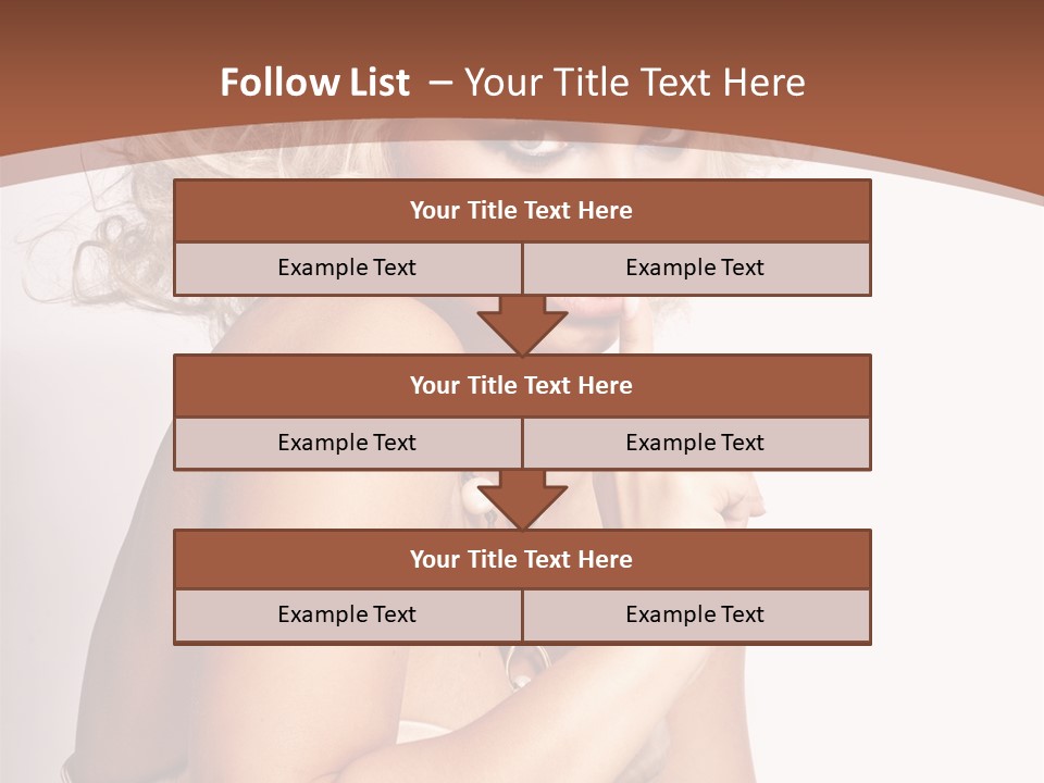 A Woman With Blond Hair Sitting At A Table PowerPoint Template