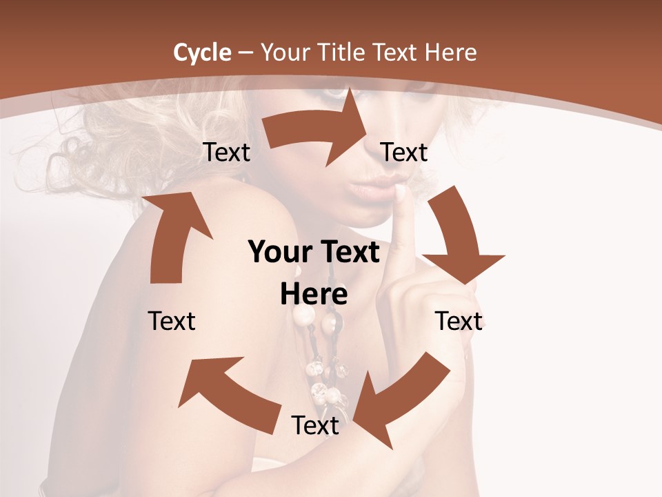 A Woman With Blond Hair Sitting At A Table PowerPoint Template