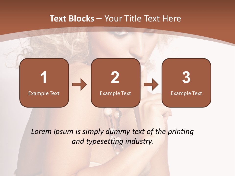 A Woman With Blond Hair Sitting At A Table PowerPoint Template